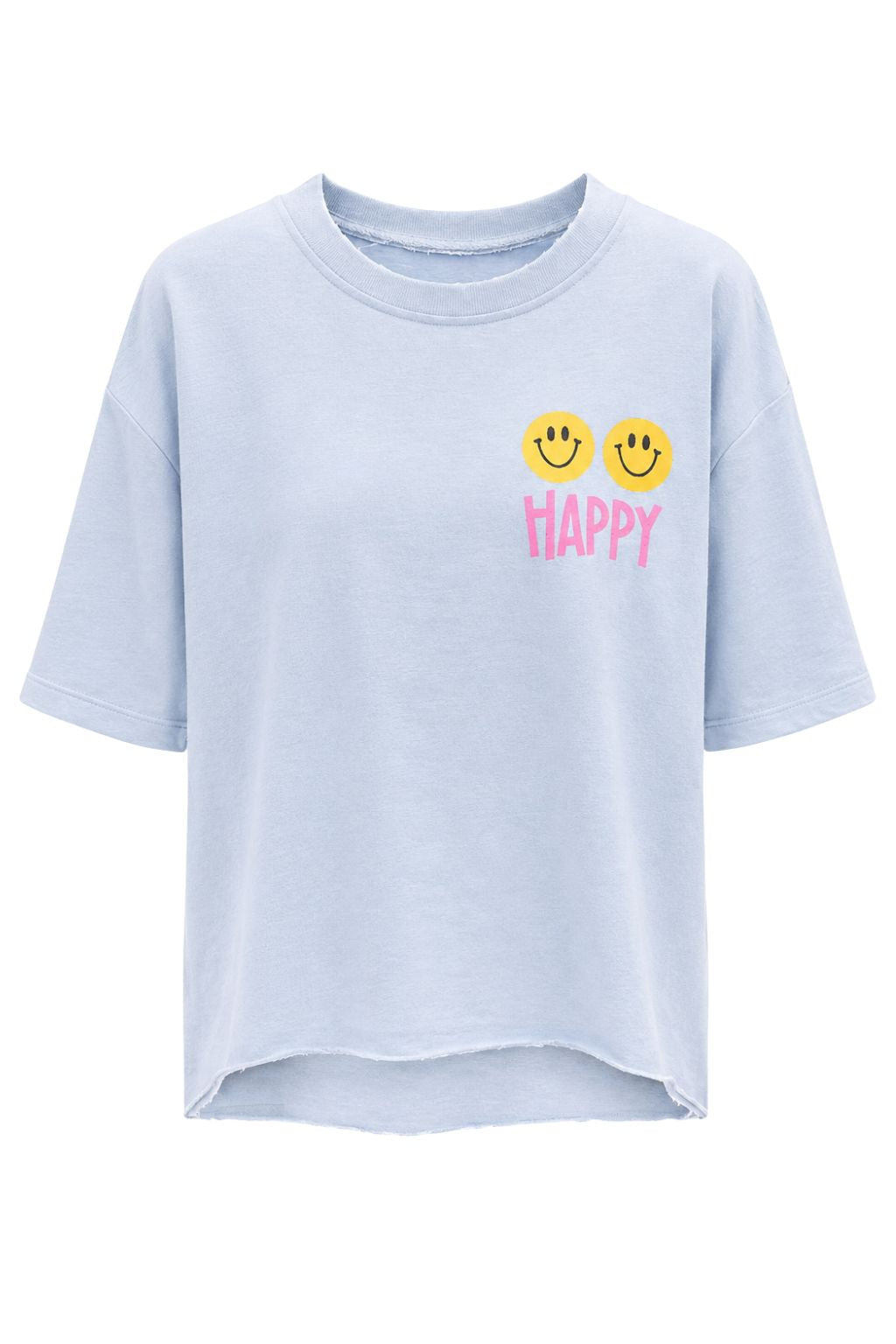 Shirt "Happy" hellblau, Gr. 36-42