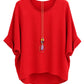 Sommerbluse rot (mit Kette), Gr. 38-44