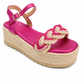 Keil-Sandale mit Flechtriemen pink, Gr. 36-41