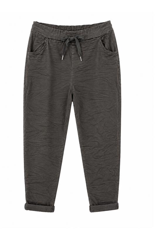Crinkle-Hose mit Bindeband schwarz,  Gr. 36-42