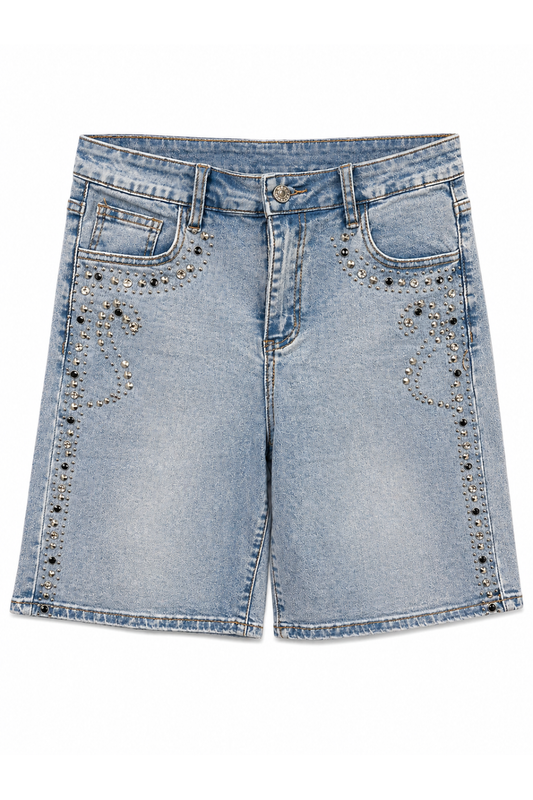 Bermuda Jeans mit Nieten-Details, Gr. 34-42
