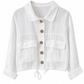 Leinenjacke mit Bindesaum, Gr. 36-42