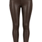 Lederlook Leggins schokobraun, Gr. 34-44