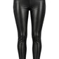 Lederlook Leggins schwarz, Gr. 34-44