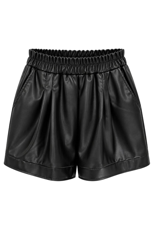 Lederlook Shorts schwarz, Gr. 36-40