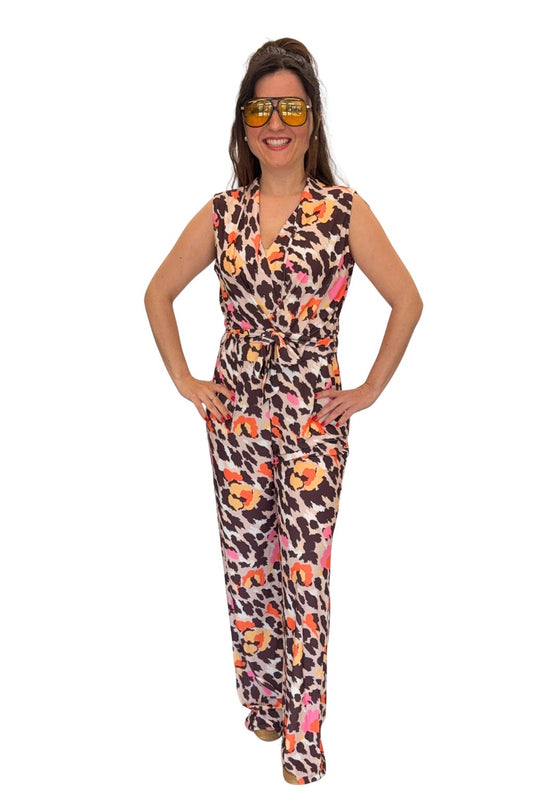 Jumpsuit Leo-Muster bunt, Gr. 36-42