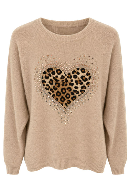 Leo Pullover "Wild Heart" beige, Gr. 34-40