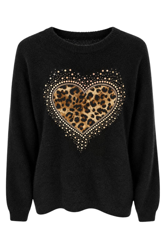 Leo Pullover "Wild Heart" schwarz, Gr. 34-40