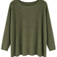 Soft Rundhals Pullover oliv, Gr. 38-46