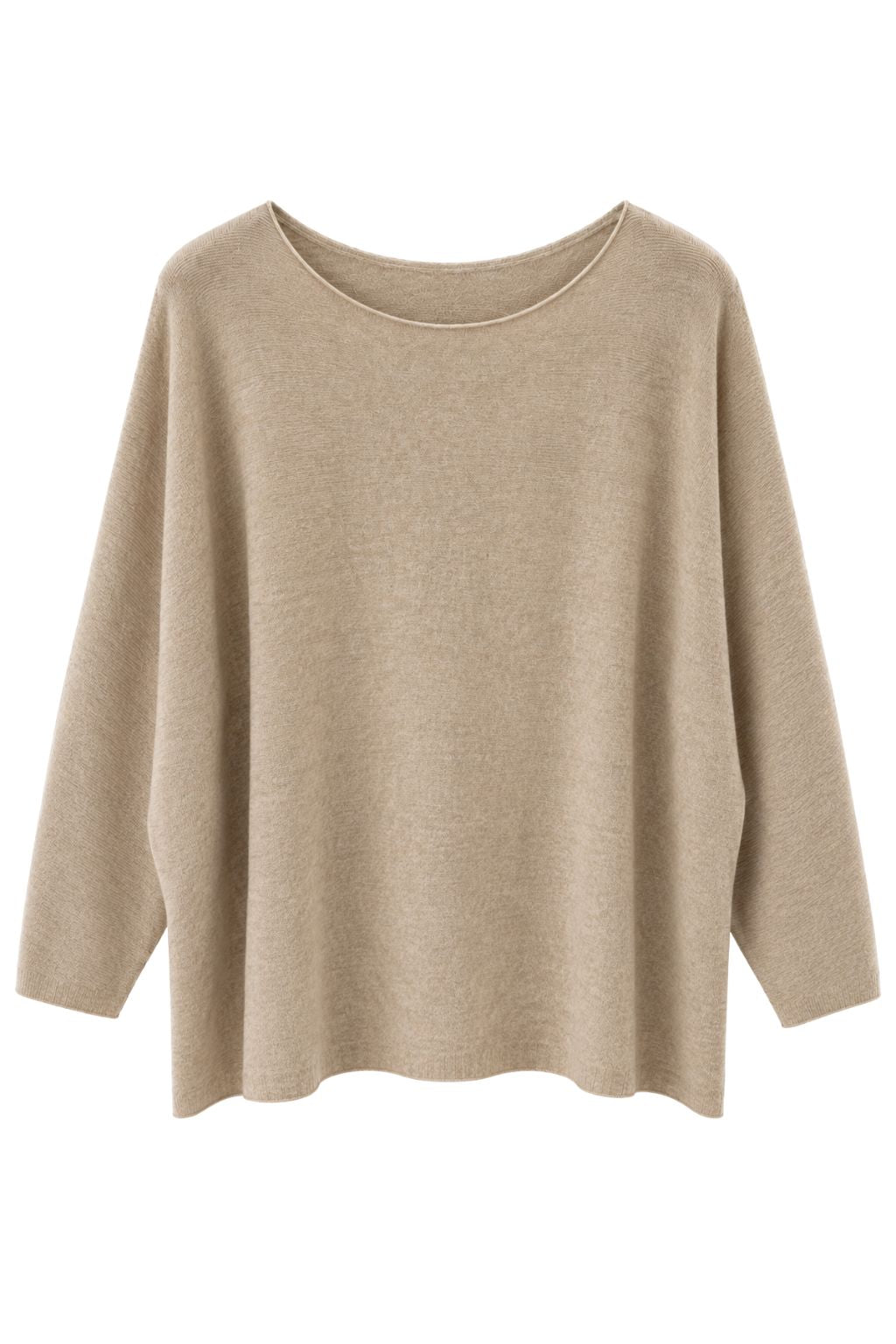 Soft Rundhals Pullover beige, Gr. 38-46