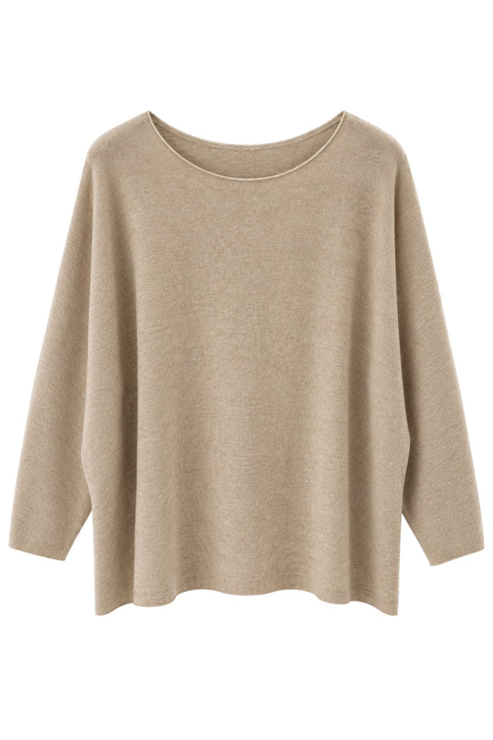 Soft Rundhals Pullover beige, Gr. 38-46