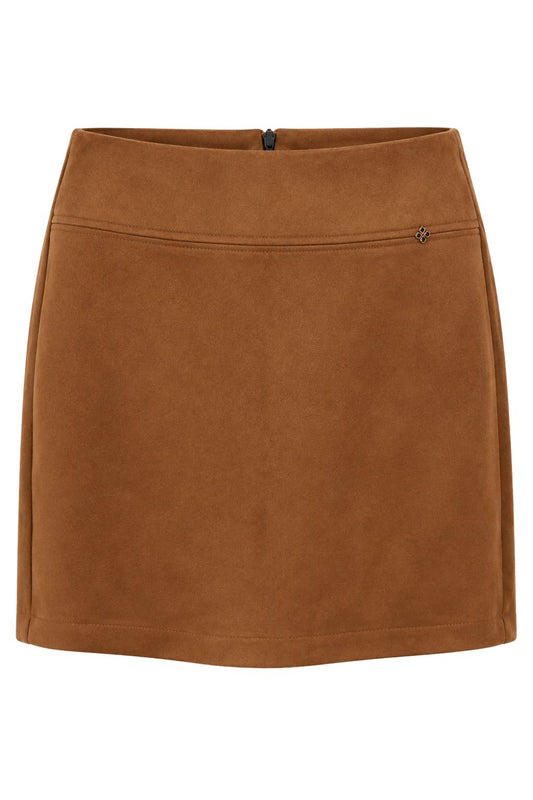 Veloursleder-Look Rock mit integrierter Shorts cognac, Gr. 36-42