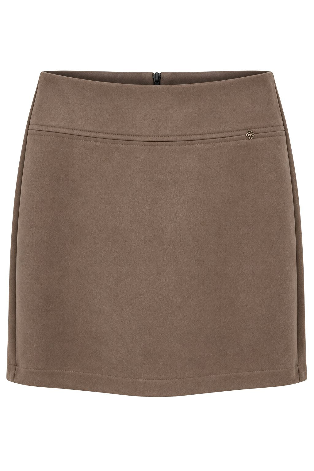 Veloursleder-Look Rock mit integrierter Shorts taupe, Gr. 36-42