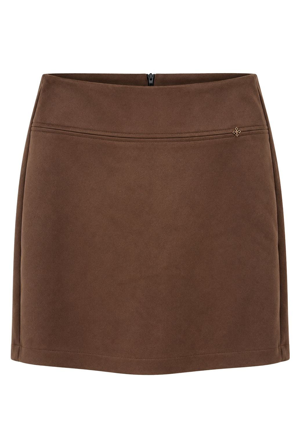 Veloursleder-Look Rock mit integrierter Shorts schokobraun, Gr. 36-42