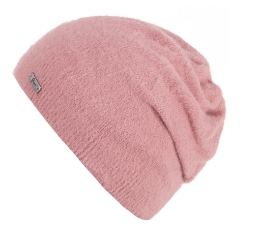 Flauschige Beanie-Mütze rosa