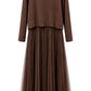 2-in-1 Plissee-Kleid "Amélie" mit Pullover schokobraun, Gr. 36-42