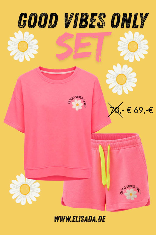 "Good vibes only" Set neonpink