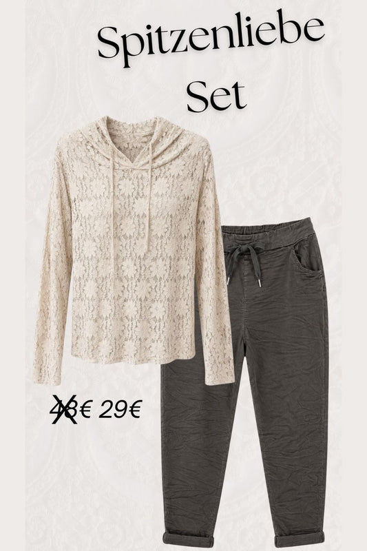 Spitzenliebe-Set taupe