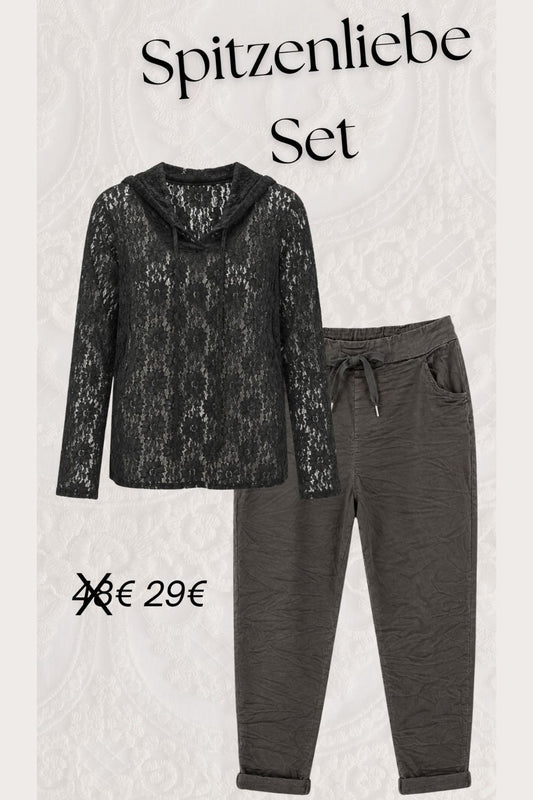 Spitzenliebe-Set schwarz