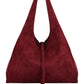 Shopper Wildlederoptik bordeaux