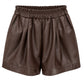 Lederlook Shorts schokobraun, Gr. 36-40