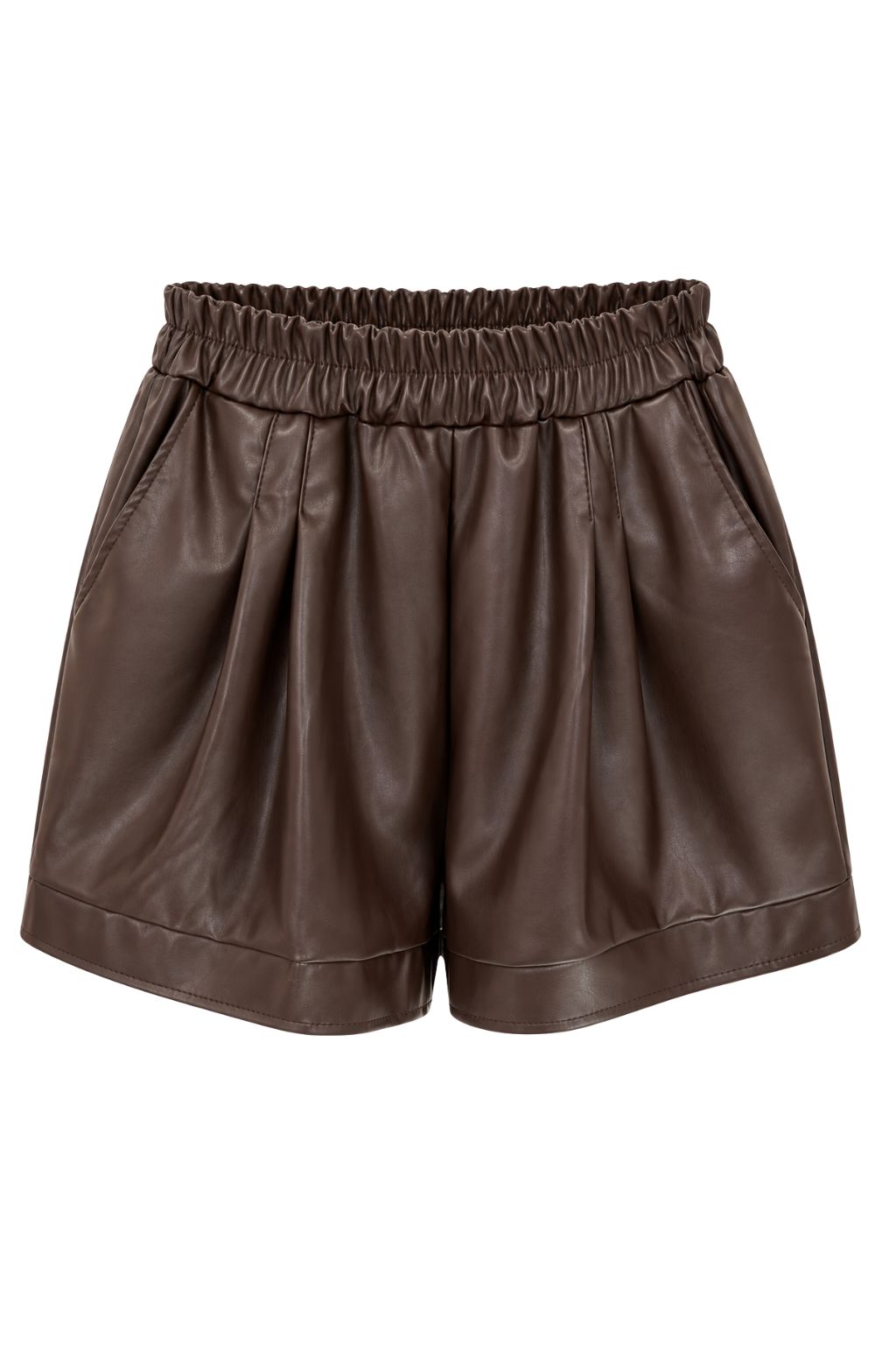 Lederlook Shorts schokobraun, Gr. 36-40