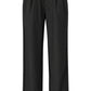 Lederlook Straight Leg Hose schwarz, Gr. 36-46