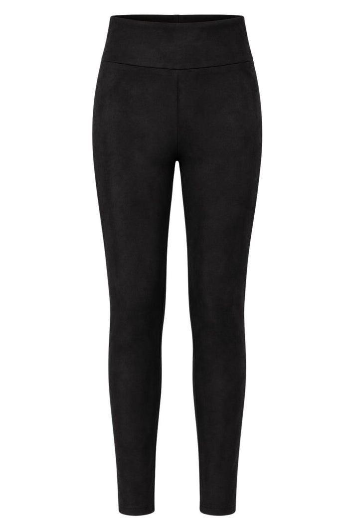 Veloursleder-Look Leggins schwarz, Gr. 36-42