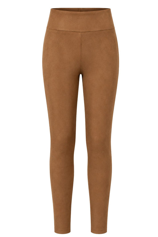 Veloursleder-Look Leggins cognac, Gr. 34-42