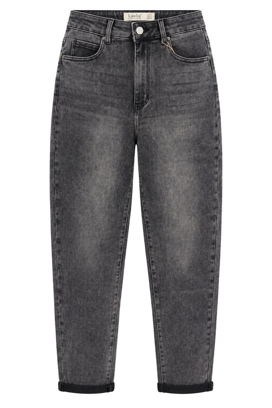 Mom-Fit Jeans "Mila" Washed Black, Gr. 34-42