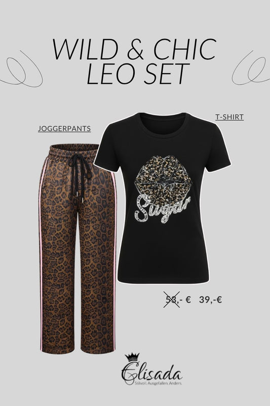 Wild-Chic-Leo-Set-Kussmund-rosa/schwarz