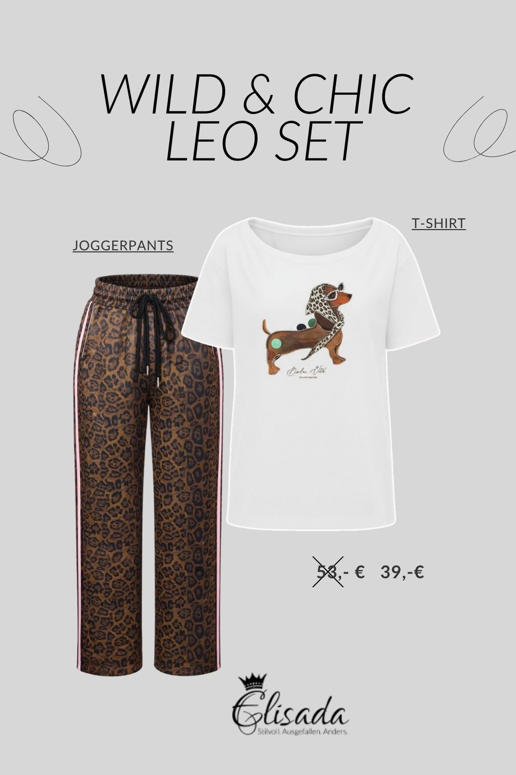 Wild -&-Chic-Leo-Set-Dackel-rosa/weiß