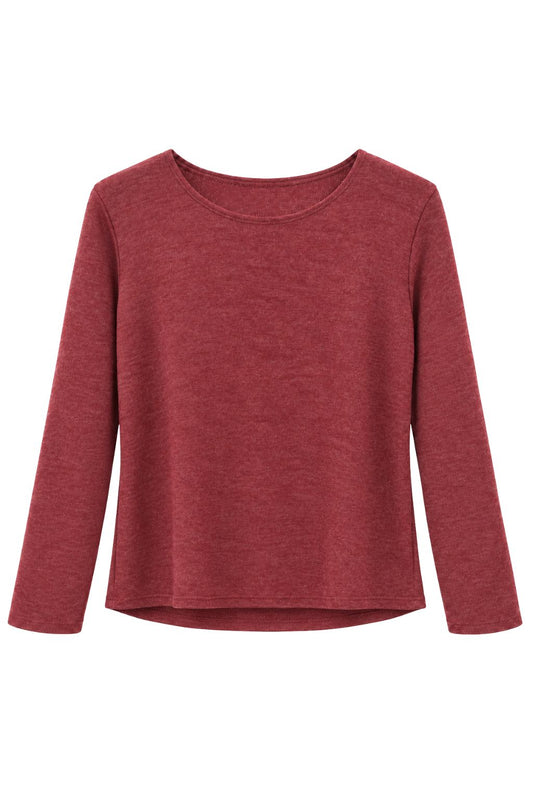 Zeitloses Wohlfühlshirt Mara bordeaux, Gr. 34-40