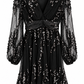 Kleid mit Pailletten schwarz, Gr. 36-48