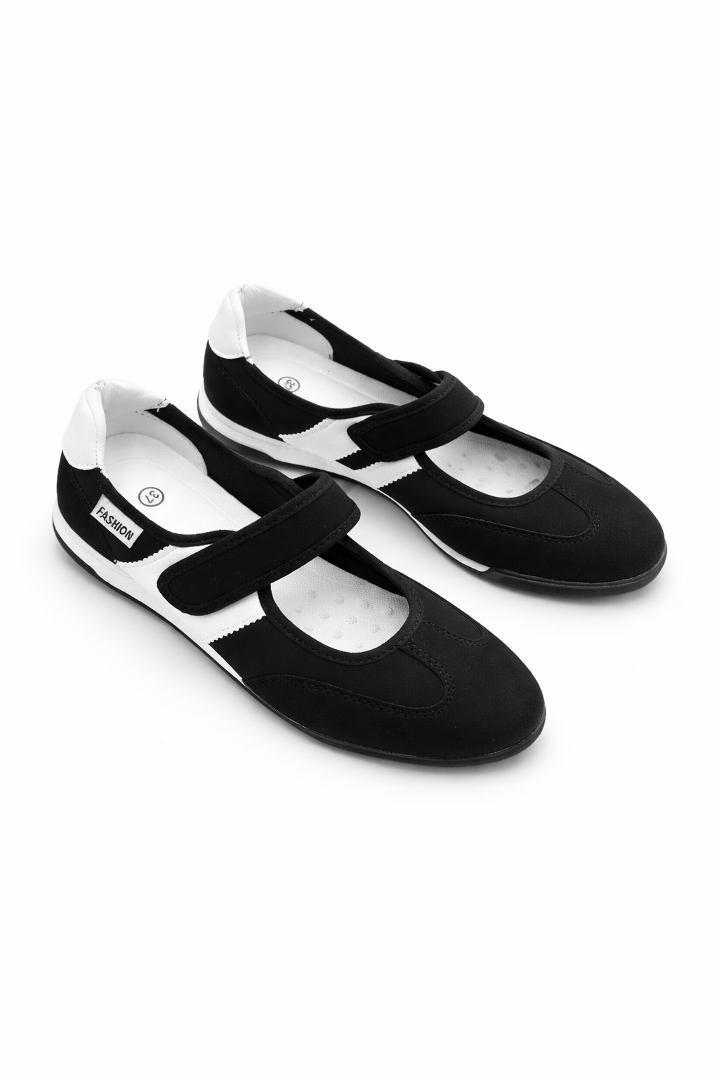 Mary Jane Sneaker schwarz/weiß, Gr. 36-41