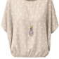 Blusenshirt mit Polka-Dots beige, Gr. 36-42