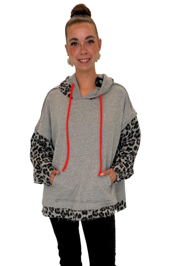 Layer Hoodie Leo grau, Gr. 38-46