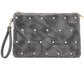Flauschige Clutch mit Strassdetails grau