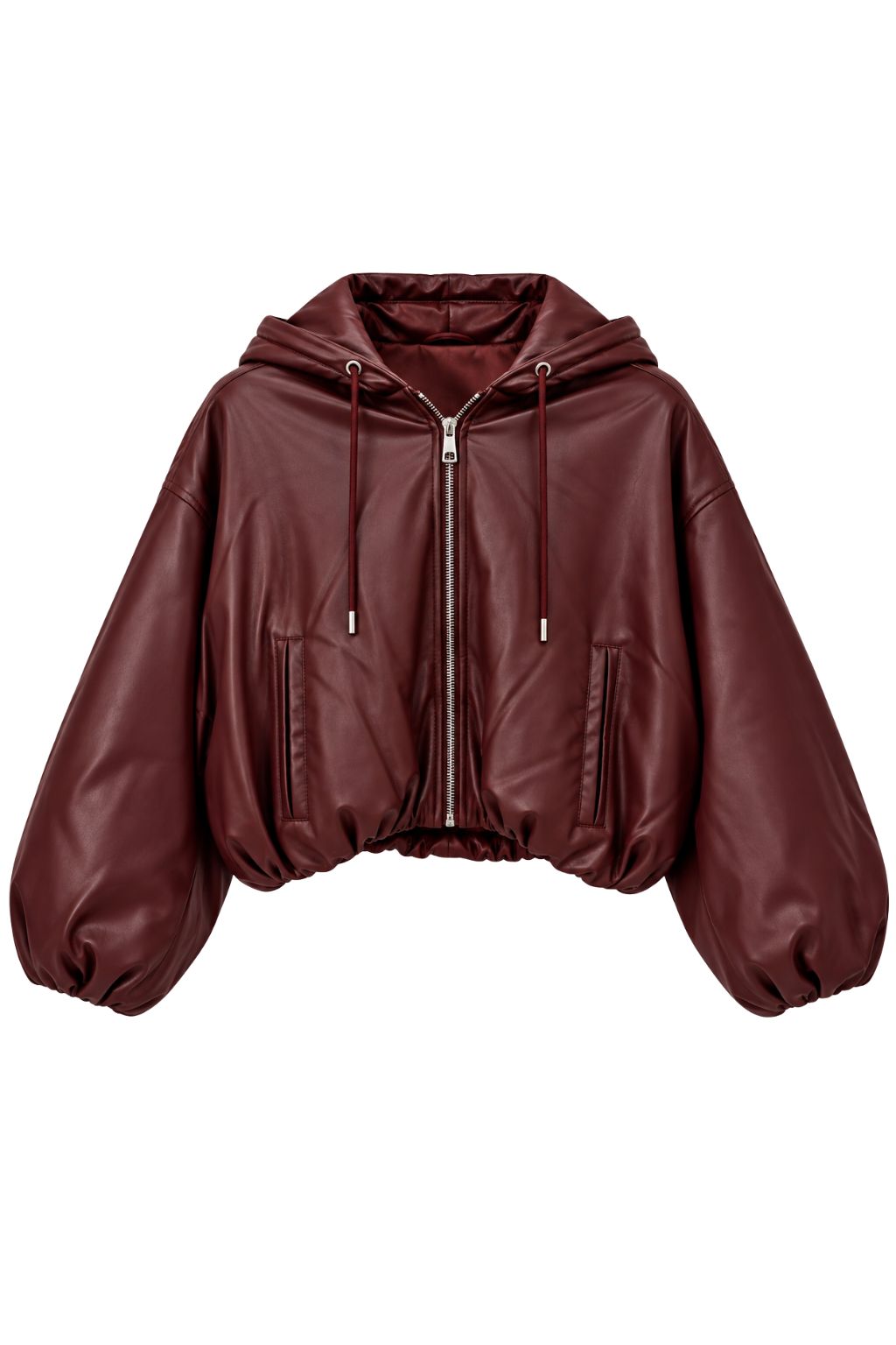 Cropped Jacke Lederoptik bordeaux, Gr. 34-42