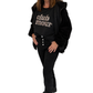 Teddy Fleece Jacke mit Kapuze schwarz, Gr. 34-42
