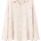 Musselinbluse Herzstück beige, Gr. 38-44