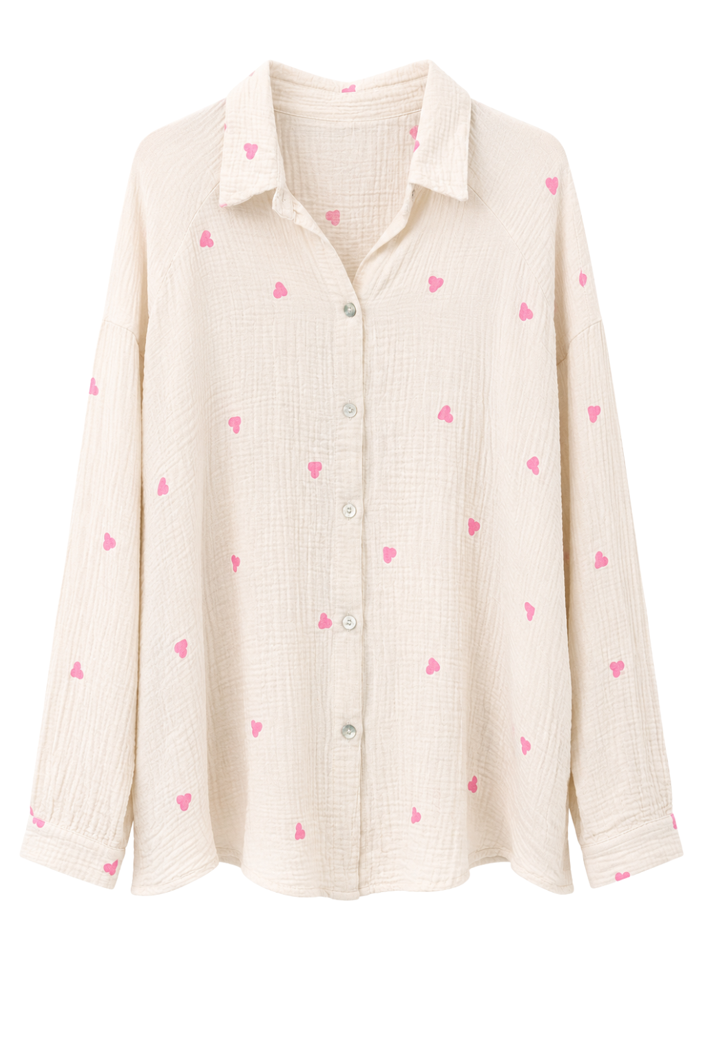Musselinbluse Herzstück beige, Gr. 38-44