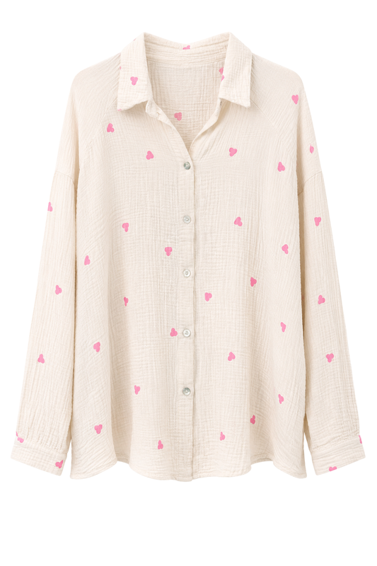 Musselinbluse Herzstück beige, Gr. 38-44