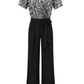 Eleganter Jumpsuit mit silbernen Pailletten und Bindegürtel, Gr. 36-48