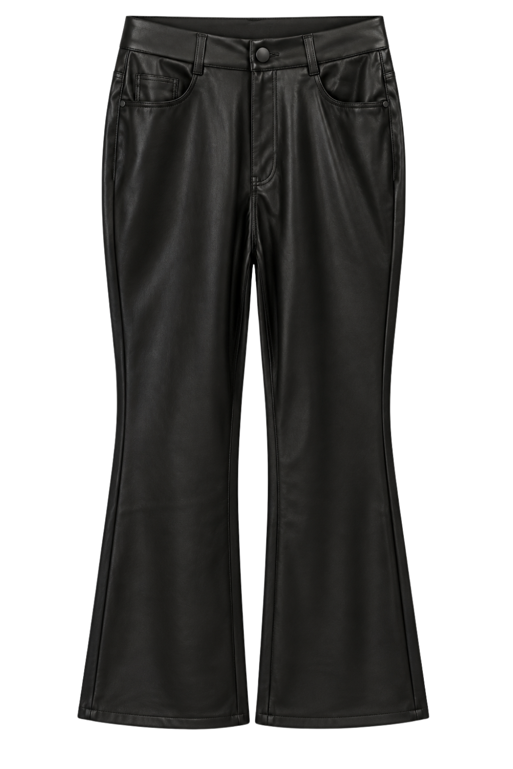 Flared Kunstlederhose schwarz, Gr. 36-44