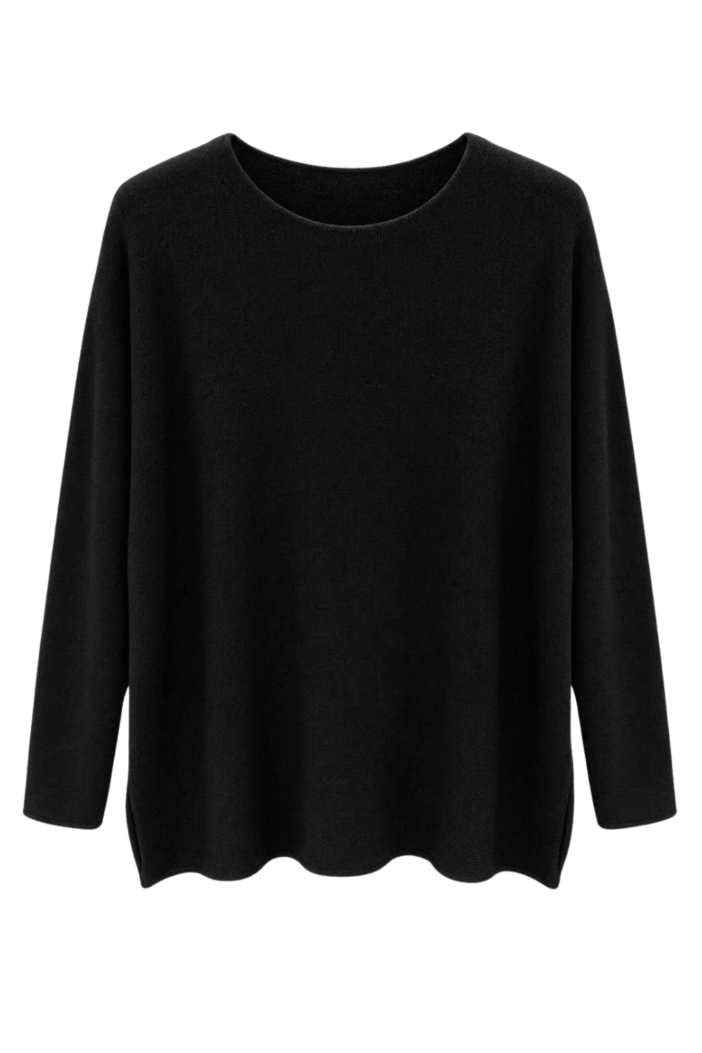 Soft Rundhals Pullover schwarz, Gr. 38-46
