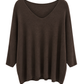 Pullover Mila V-Ausschnitt schokobraun, Gr. 38-46