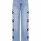 Jeans mit Stern-Details & Perlen Gr. 36-44