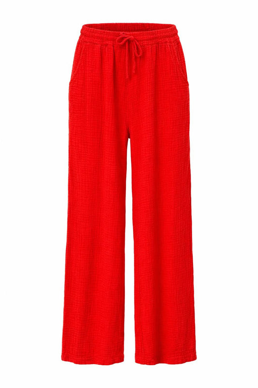 Musselin Hose Gr. 34-40 rot