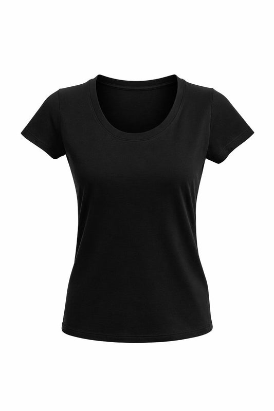 Basic T-Shirt Rundhalsausschnitt schwarz, Gr. 34-42